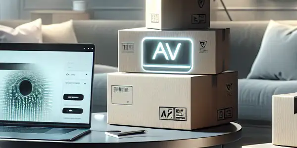 A sophisticated room showcasing AV products in discreet packaging, emphasizing modern privacy techniques and a sense of security.