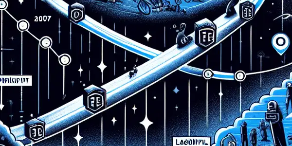 A visual narrative illustrating the rise, decline, and rebirth of a fictional online video platform.